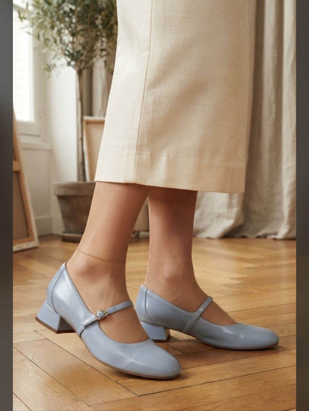 Clarka Clarks Daiss 30 Bar Light Blue Mary Janes